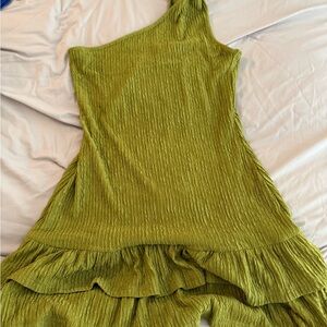 One-Shoulder Green Dress Size L nwot